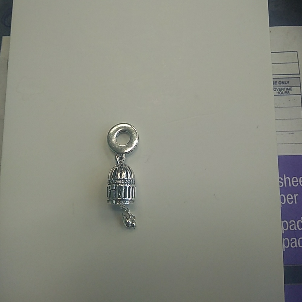 Pandora 925 silver birdcage dangling charm